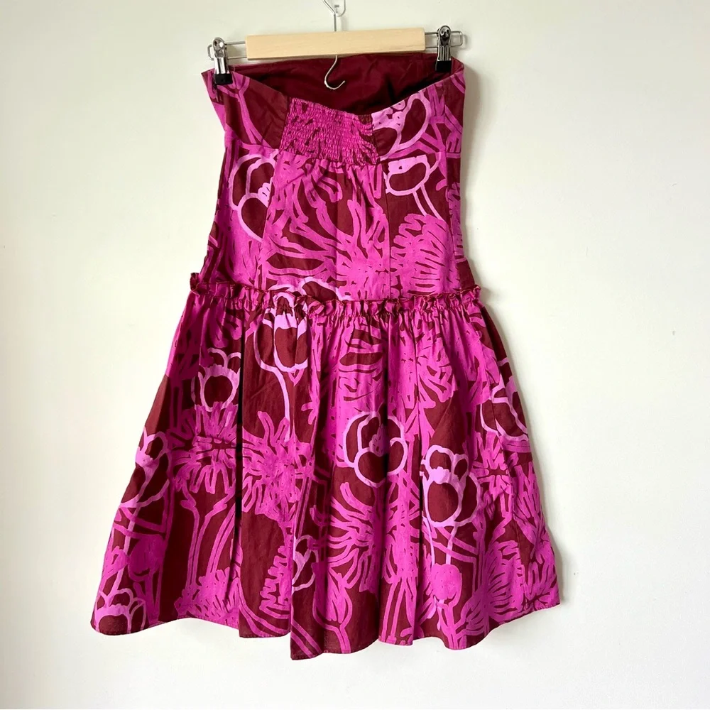 ANTHROPOLOGIE MARIMEKKO Floral Ruffled Drop Waist Strapless Dress—SZ. 4